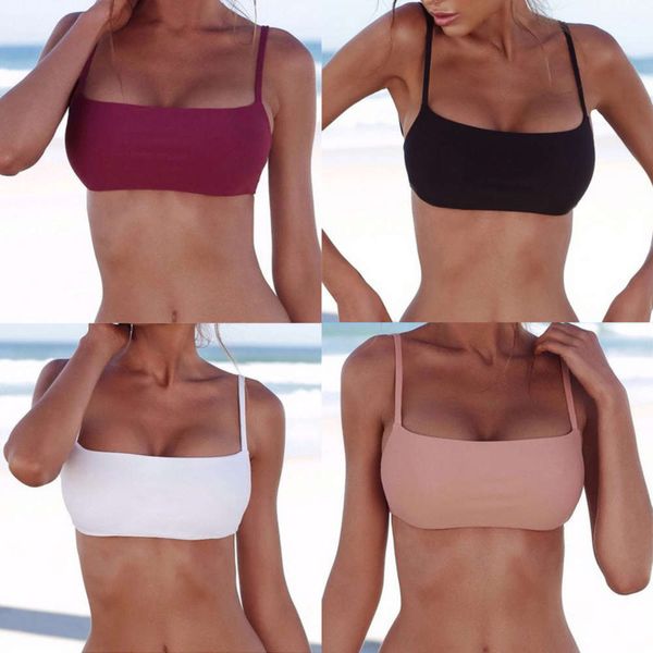 

style of women's bikini with solid suspender triangl swimwear, White;black