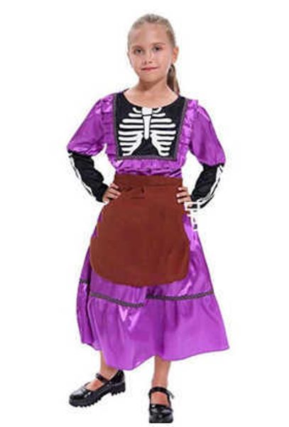 

halloween cosplay dream ring travel performance dress coco grandmother dress for the dead girl performance dress, White