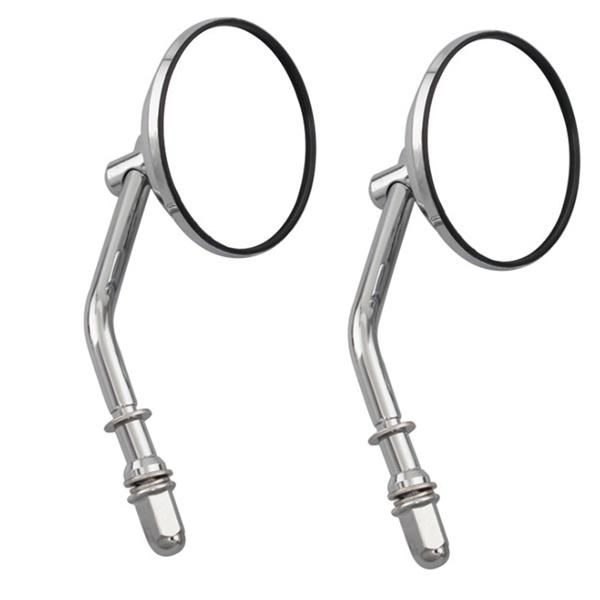 

motorcycle mirrors 8mm chrome mirror short stem 3inch round rearview for dyna bobber chopper old school 1982-2021