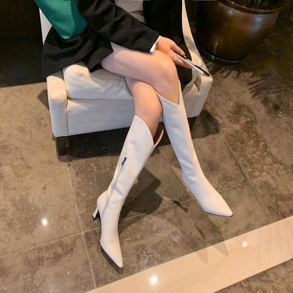 

boots 2021 early winter high-end custom full leather long, Black