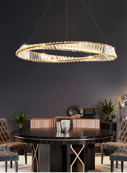 

crystal modern led chandelier for dining room living room kitchen bedroom ceiling pendant lamp gold remote control hanging light