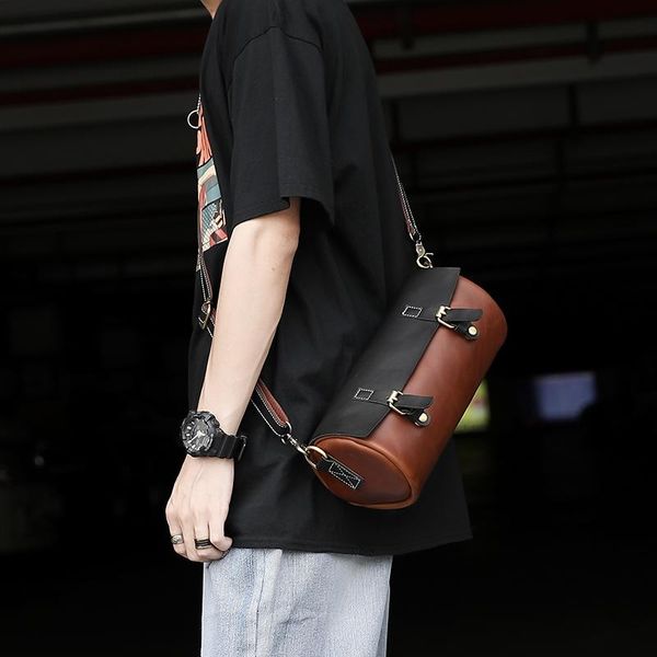 

waist bags tidog retro leather men's oblique satchel chest bag