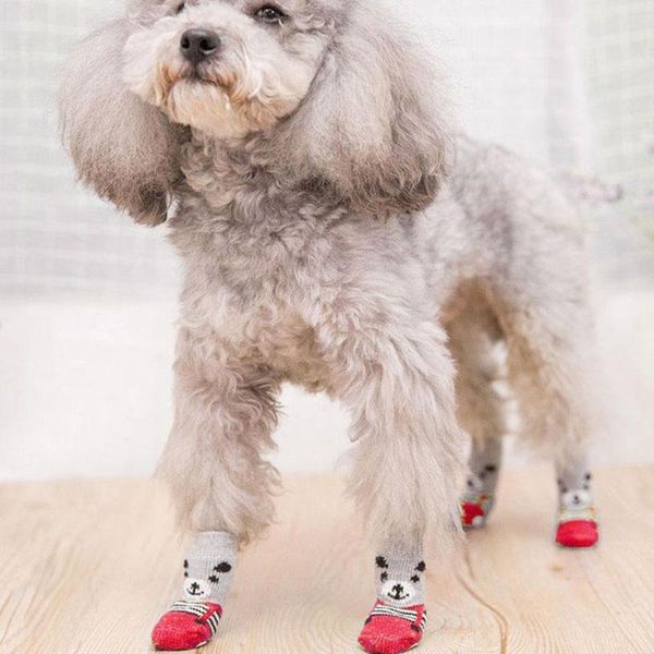 

dog apparel pet socks cotton material comfortable breathable solid durable color non-slip warm