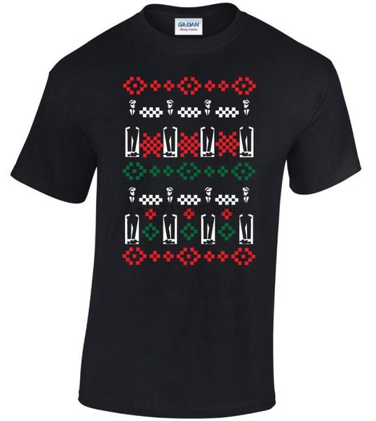 

men's t-shirts camiseta de navidad inspirada en ska dos tonos, White;black