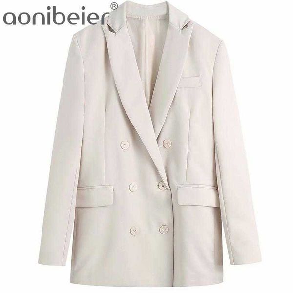 

spring long sleeve notched collar double breasted women suit jacket flap pockets office lady blazers female outerwear 210604, White;black