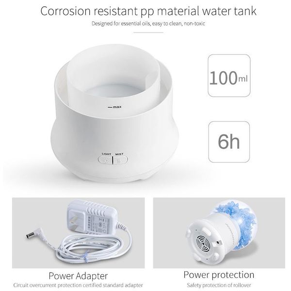

humidifiers eternal flower aroma diffuser essential oil air humidifier with colorful led lights for home ultrasonic cool mist purifier