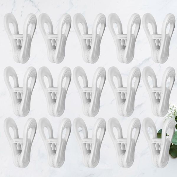 

pcs towel clips bright color multi-purpose windproof clothespin clothes drying hanger for clothesline utility (white) clothing & wardrobe st