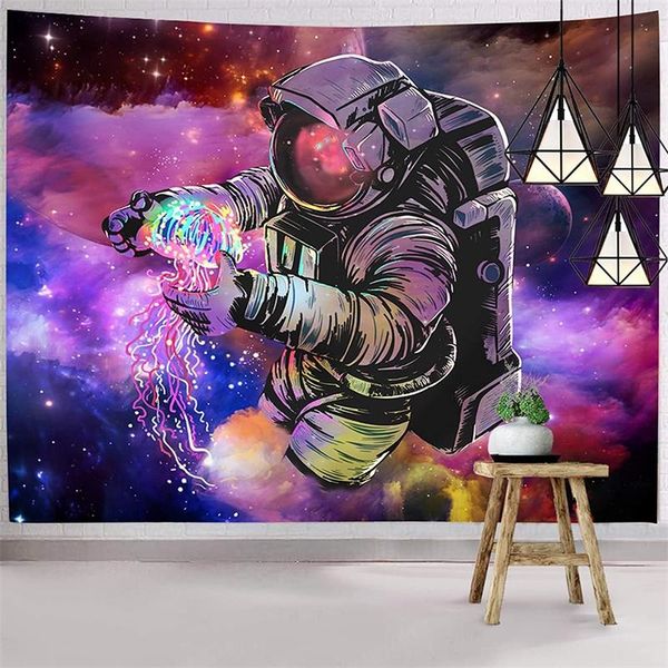 

tapestries home room decor astronaut starry sky tapestry wall hanging polyester fabric bedroom carpet ceiling