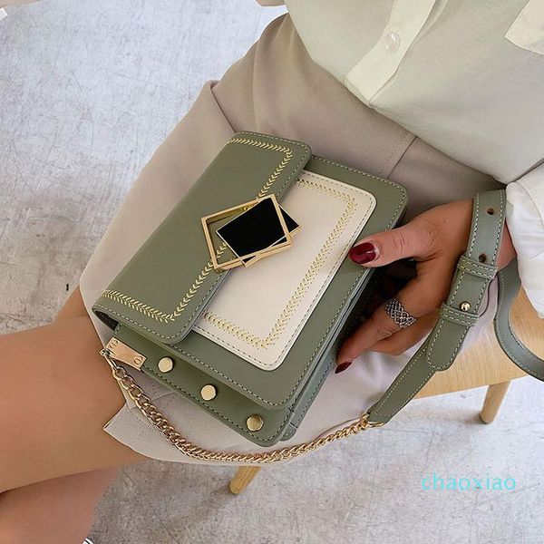 

evening bags chain pu leather crossbody for women 2021 small shoulder simple special lock design female travel handbags