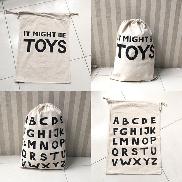 

storage bags animal stripe pattern cotton laundry bag toy home canvas drawstring