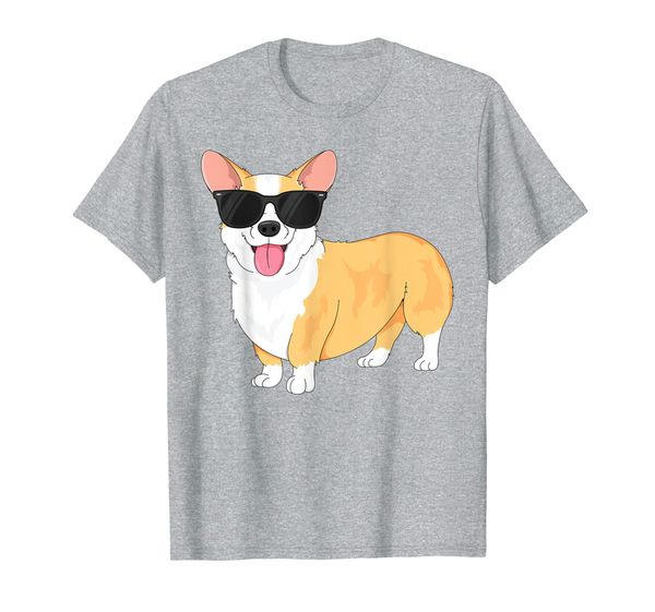 

vintage cool corgi t-shirt for boys kids dog sunglasses, White;black