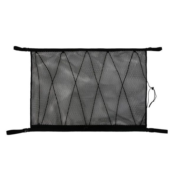 

car organizer pocket mesh storage bag black 90*65cm net double-headed zipper roof cargo ceiling hanging
