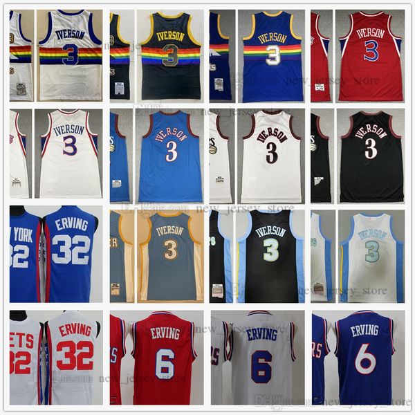 

mitchell and ness 2006-2007 black allen 3 iverson basketball jerseys retro vintage 32 julius 6 erving jersey white red 1996-1997-1998 blue 1, Black;red