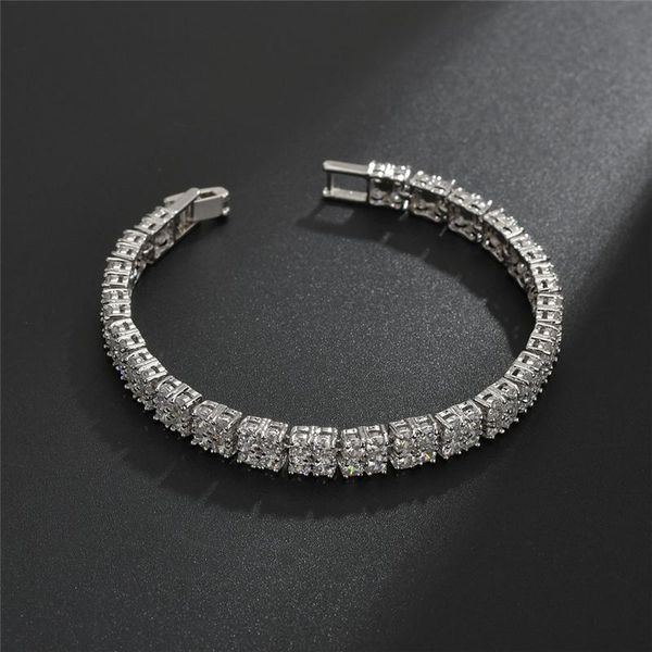 

mixed color europe america copper 3a zircon bracelet 2021 trend contracted for women fashion nothing jewelry 17.3 cm charm bracelets, Golden;silver