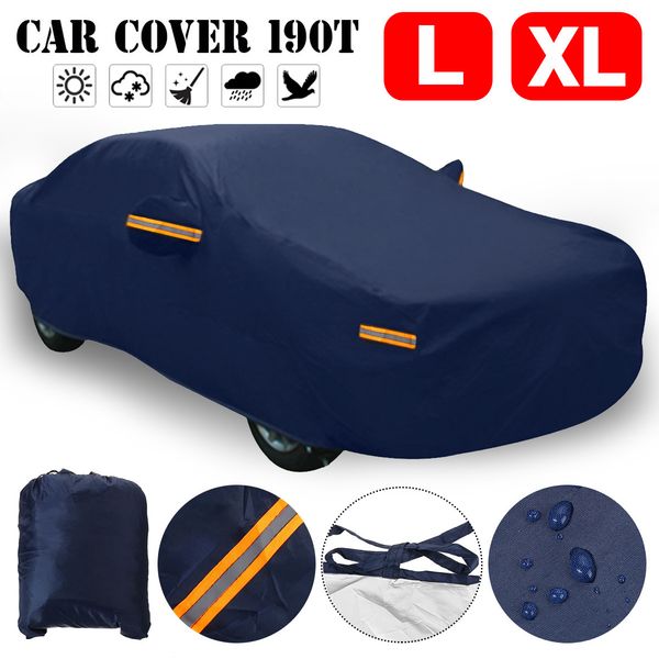 

190t full car snow cover waterproof anti uv sunshade auto dust resistant protection for / a4/ 307/vw