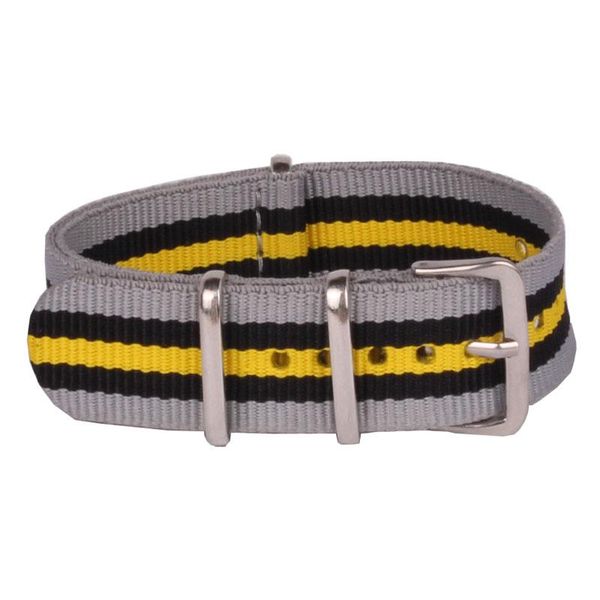 

watch bands 18mm nato grey cambo yellow stripe nylon military fabric woven watchband strap band buckle belt 18 mm for ladies women, Black;brown
