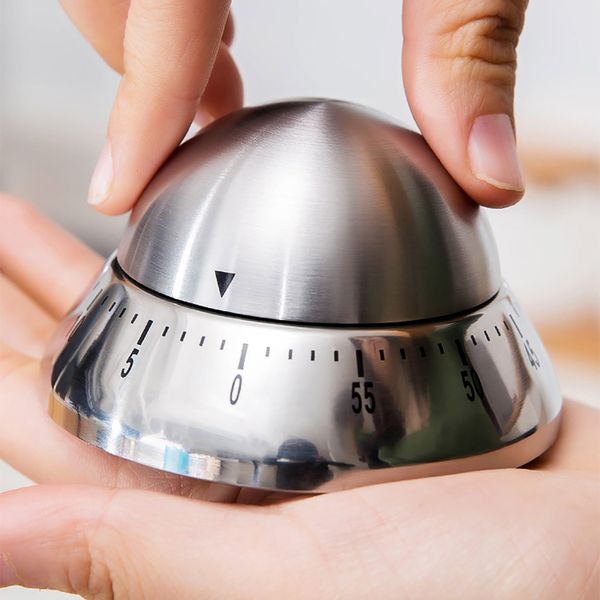 Timer da cucina per cucinare uova 60 minuti Sveglia meccanica Strumento di cottura per cottura al forno in acciaio inossidabile Conto alla rovescia Gadget per la gestione del tempo