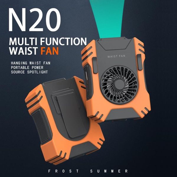 

electric fans multifunction waist fan 3 in 1 spotlight hanging neck cooling gears usb wearable for working camping