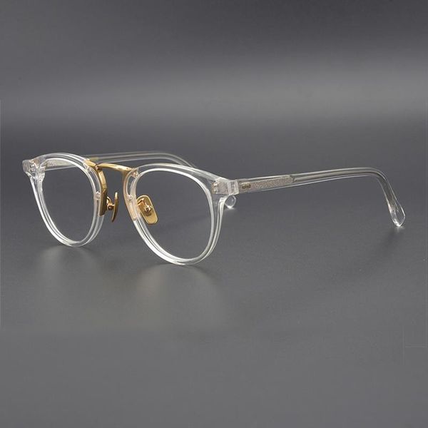 

fashion sunglasses frames titanium acetate glasses frame men women vintage round circle eyeglasses transparent optical myopia prescription e, Black