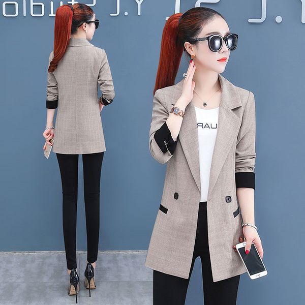 

suit ladies spring style fine fashion shredded sleeve long blazer jacket women's clothes k670 9twn, White;black