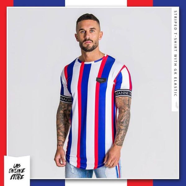 

men's t-shirts men casual t-shirt summer fashion striped short-sleeved street clothing tide brand hip-hop short sleeve, White;black