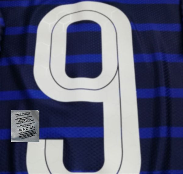 

number 9 new font with custom dated print, sleeve badges provided