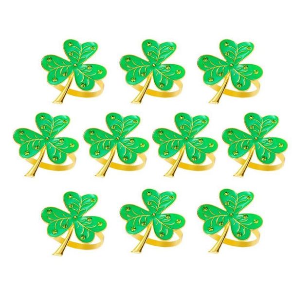 

pcs napkin rings holder for dinning table parties decoration supplies - green clover wedding holders party