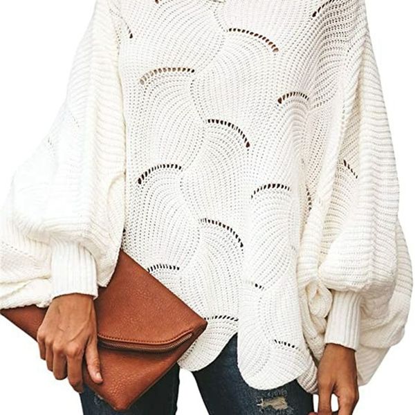 

autumn and winter 2021 new women's large sweater loose knit, White