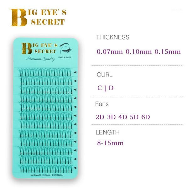 

1 tray 0.15mm thickness long stem russian volume lashes extension premade fans eyelashes 2d 7d fans1