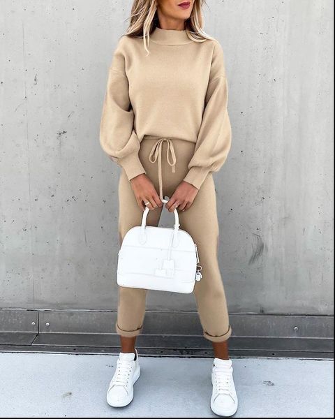 

spring tracksuit sweatshirt pants two womens tracksuits piece autumn solid drawstring pocket lady sportswear female jogging leisure suit, Gray