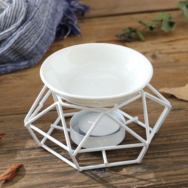 

fragrance lamps nordic ceramic incense burner with iron rack essential oil lamp candle holder wedding gifts crafts home decor
