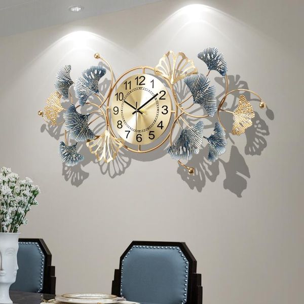 

nordic modern light luxury living room simple clock wall personality creative decoration silent hanging clocks