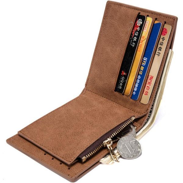 

vintage leather hasp small wallet zipper wallets coin pocket card holder men money cartera hombre bag male clutch, Red;black
