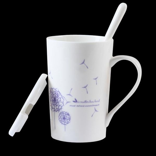 

mugs mug with lid spoon creative simple ceramic water cup couple office coffee student cartoon large capacity stainless steel