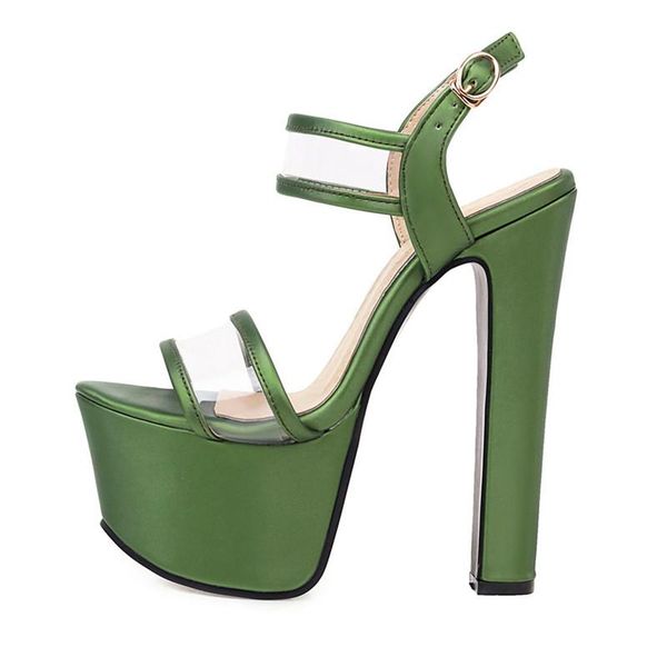 

dress shoes 16cm extreme high heels sandals women's summer fashion green beige platform gladiator sandal stripper heel party shoe lady, Black