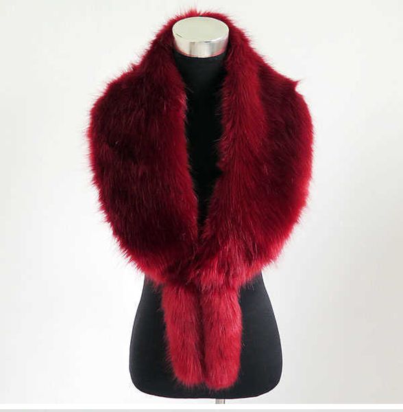 Shzq Foxtail Damen Kunstpelzkragen Schal Warmer Schal Stola Cape Lange Dicke Gefälschte Fuchspelzkragen für Dame Wintermantel Kostenloser Versand H0923