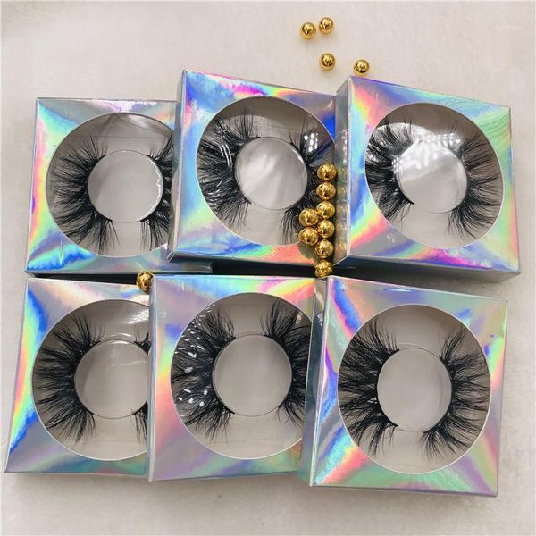 

arrivals holographic square paper lashes box dramatic fluffy 25mm mink eyelashes1