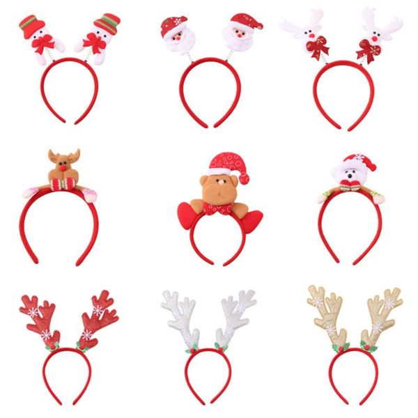 

hair accessories women girls hairbands cute christmas antlers santa claus sweet decorate headband fashion, Slivery;white