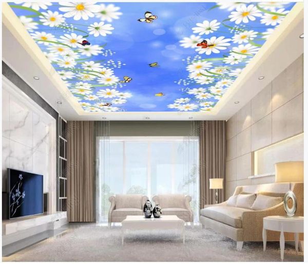

wallpapers custom ceiling wallpaper for walls 3 d zenith murals beautiful flower cloud sky 3d painting mural decoration