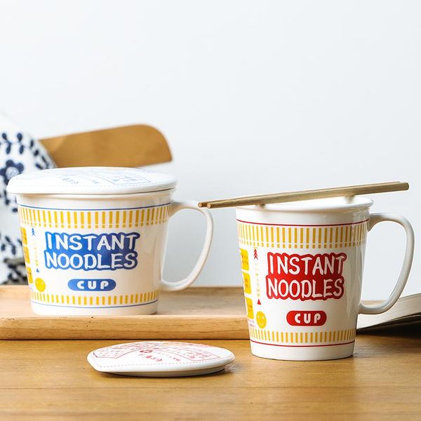 

creative large ceramic bowls with cover big bowl cereal noodle student dormitory