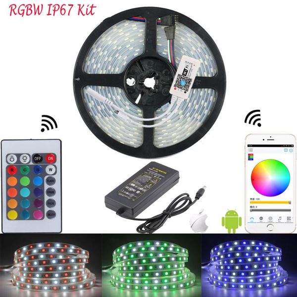 

warm white waterproof led tape strip light ip67 ip65 ip20 lighting tiras mini wifi controller adapter strips