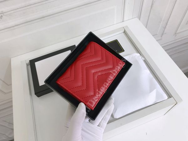 

genuine leather luxury designer marmont g card holders fashion womens men purses mens key ring credit holder coin purse mini wallet bag, Brown;gray