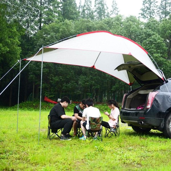 

outdoor 5-8 person car tent with aluminum alloy pole portable awnings tarp sun shelter for camping fishing tents and shelters