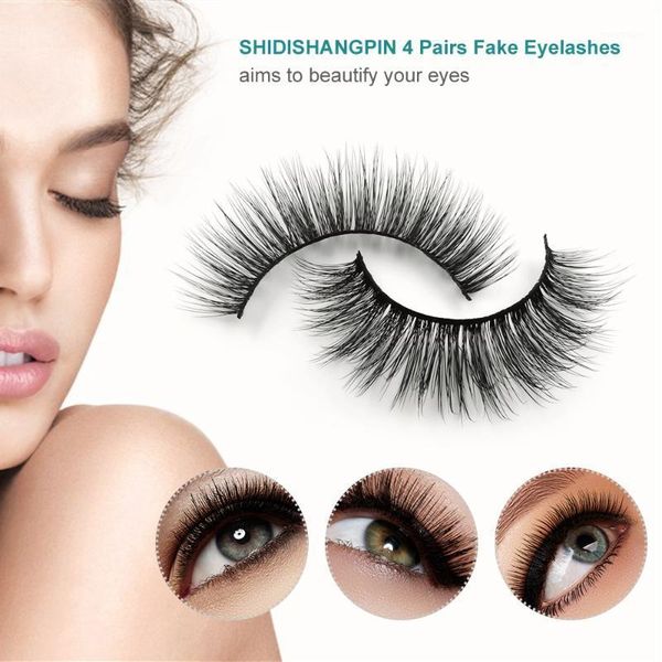 

4 pairs 10mm / 11mm fake eyelashes false natural long lashes makeup strip1