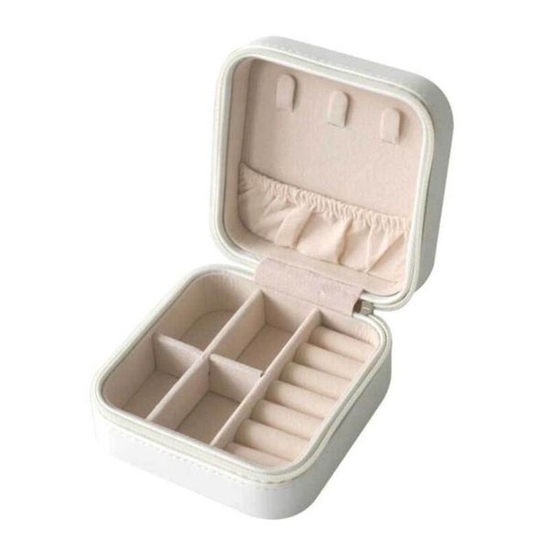 

jewelry pouches, bags n58f protable travel leather box organizer display earrings ring necklace jewellery zipper storage case women girls, Pink;blue