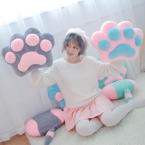 

winter plush cat pad (with tail) warm soft seat cushion chair back bucushion pillow cute furniture cushion/decorative