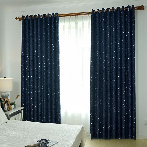 

curtain & drapes shiny silver stars blackout curtains for kids child bedroom korean style window voile tulle living room