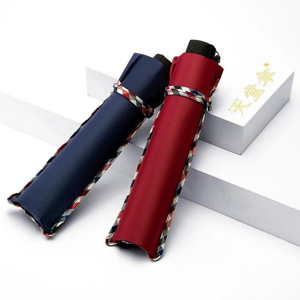 

umbrellas three fold umbrella waterproof non-automaticsuper large male and female double wind resistant b65