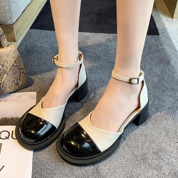 

dress shoes rimocy patent leather mary janes pumps women summer ankle wrap square heels black round toe zapatos de mujer