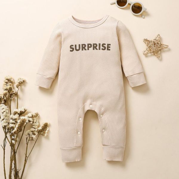 

rompers baby girls boys autumn jumpsuits letter printing long sleeve button knit, Blue
